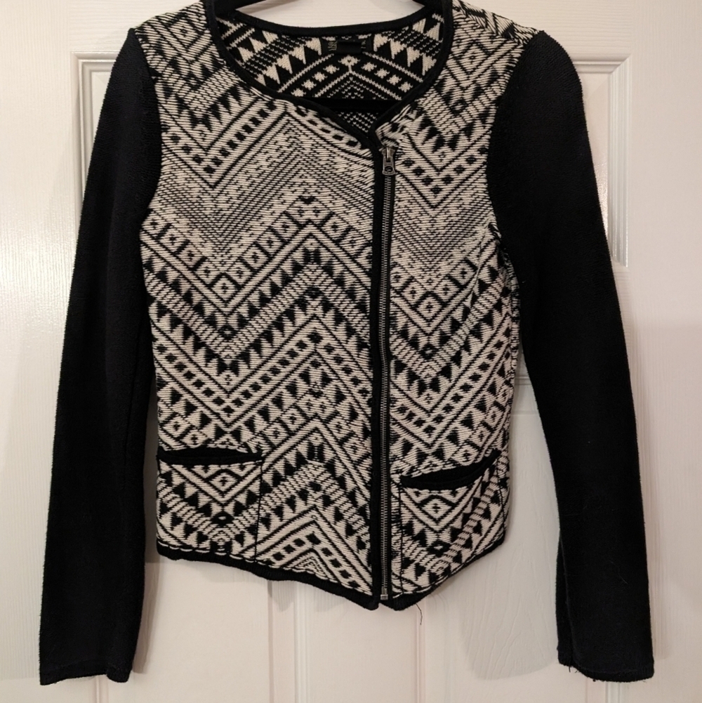LUCKY BRAND Zip Up Cardigan Sweater